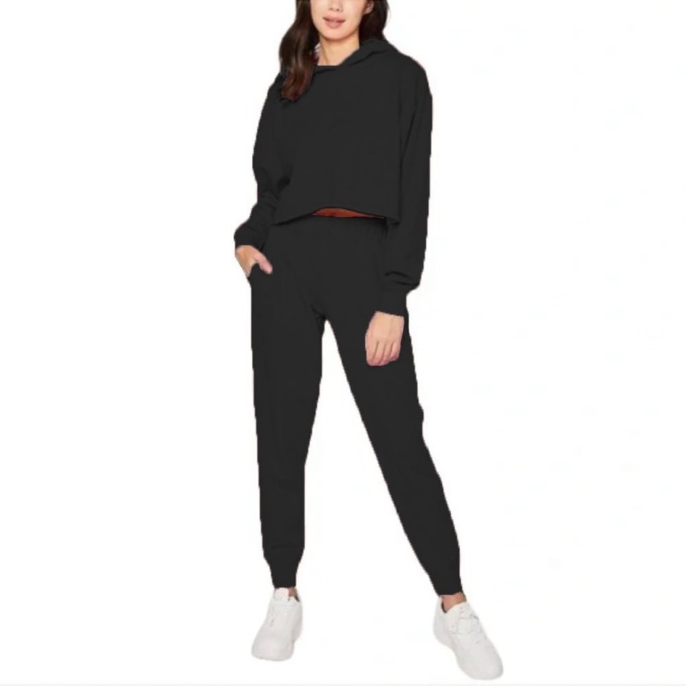 NWOT REFLEX 2 Piece Loungewear‎ Set in Black. Size Large